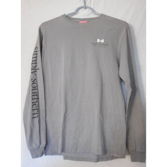 Simply Southern Grey Graphic Tee T-Shirt cotton Sz S Lighthouse Long sleeve - Picture 2 of 6